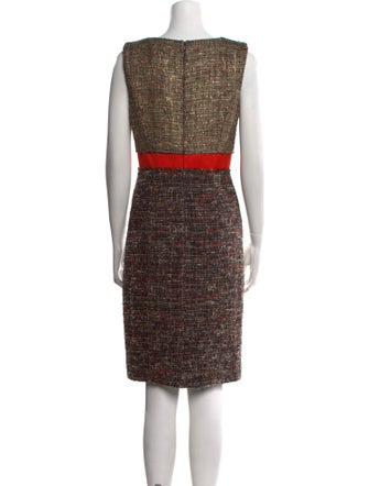 Carolina Herrera Tweed Pattern Knee-Length Dress