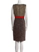 Carolina Herrera Tweed Pattern Knee-Length Dress