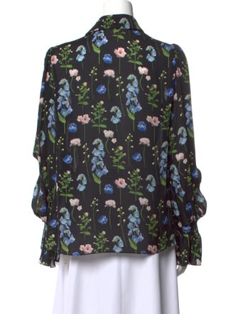 Carolina Herrera Silk Floral Print Blouse