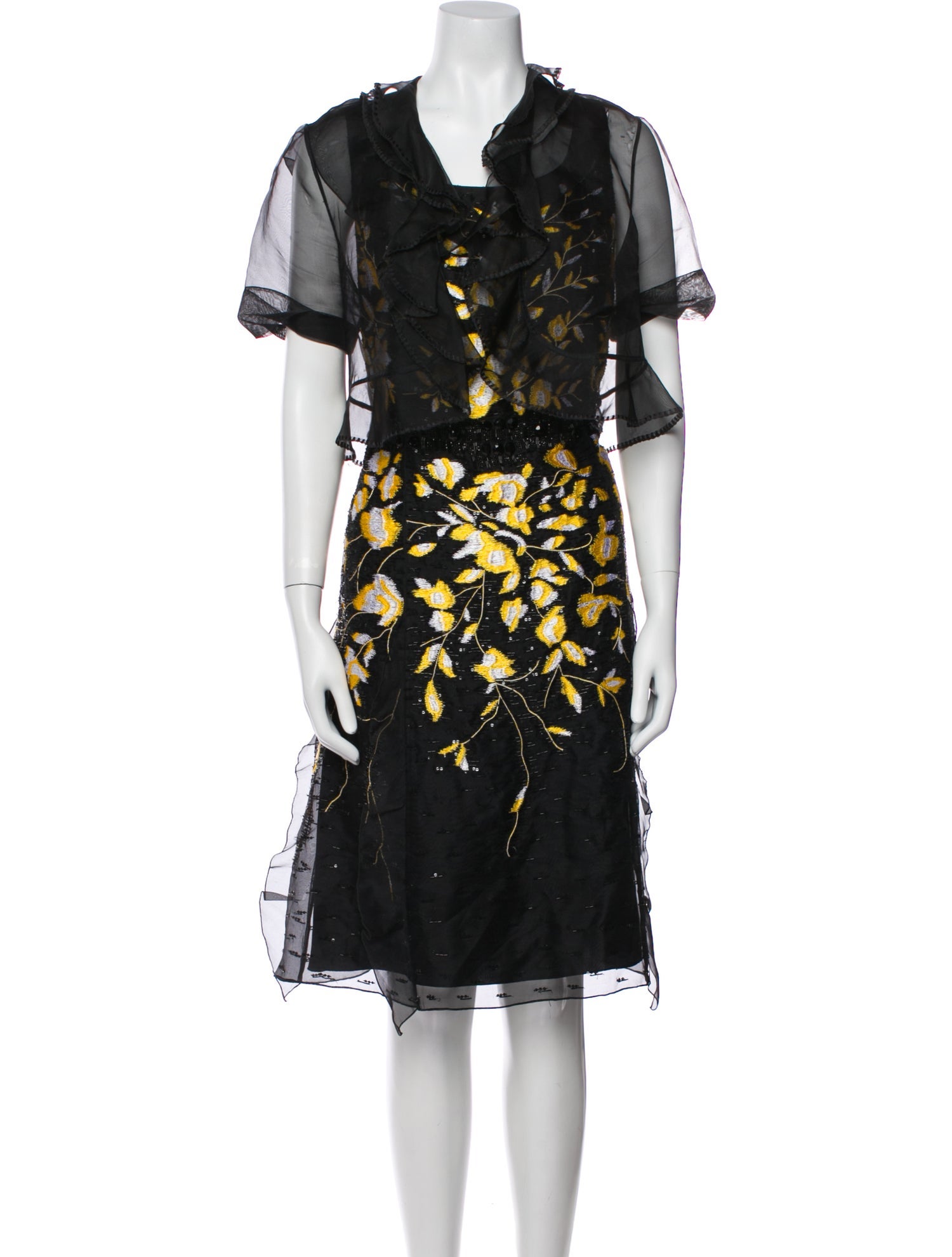 Carolina Herrera Silk Printed Dress Set