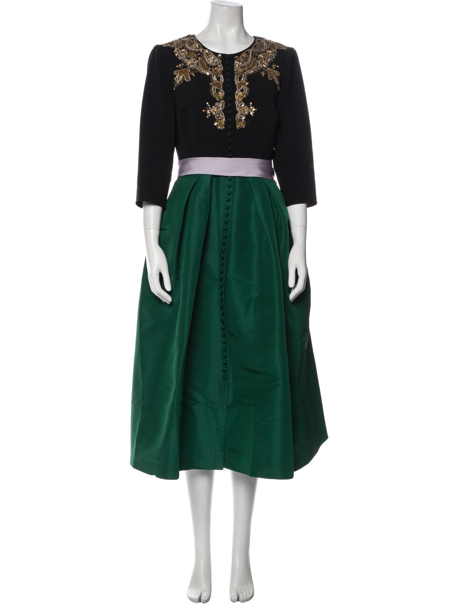 Carolina Herrera Crew Neck Midi Length Dress