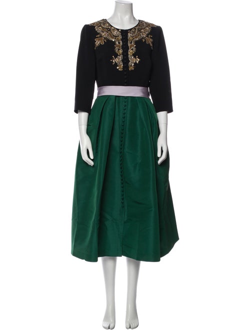 Carolina Herrera Crew Neck Midi Length Dress