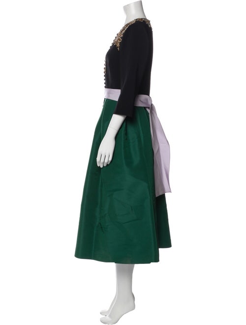 Carolina Herrera Crew Neck Midi Length Dress