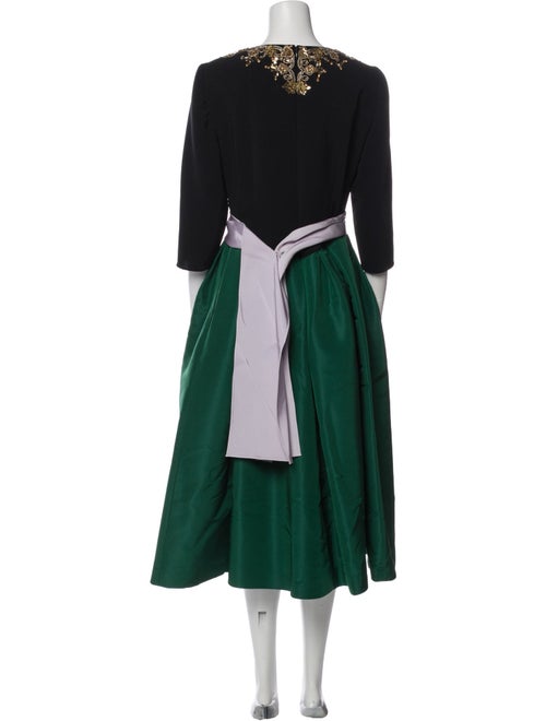 Carolina Herrera Crew Neck Midi Length Dress