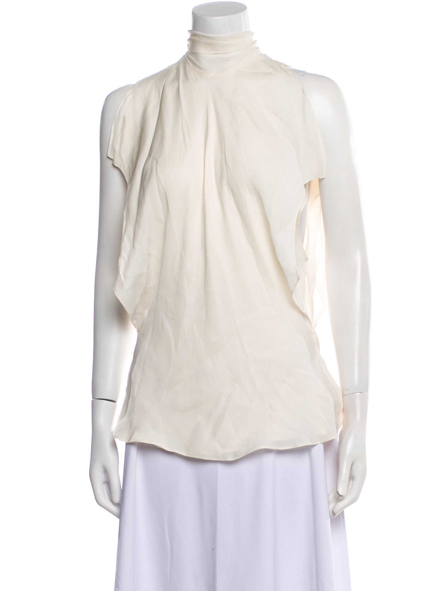 Carolina Herrera Silk Mock Neck Blouse