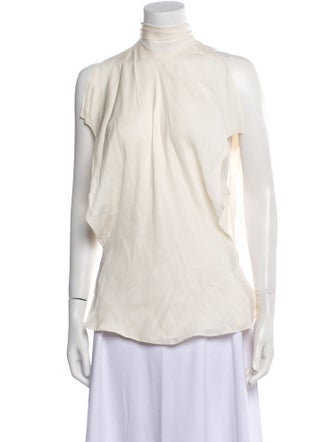 Carolina Herrera Silk Mock Neck Blouse