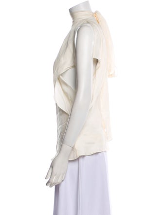 Carolina Herrera Silk Mock Neck Blouse