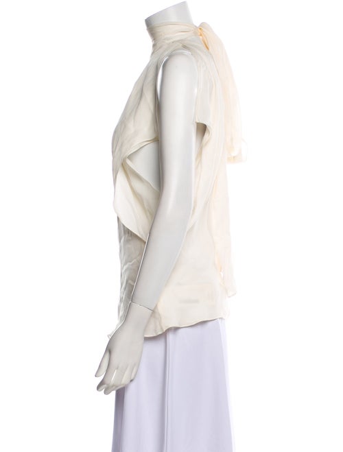 Carolina Herrera Silk Mock Neck Blouse