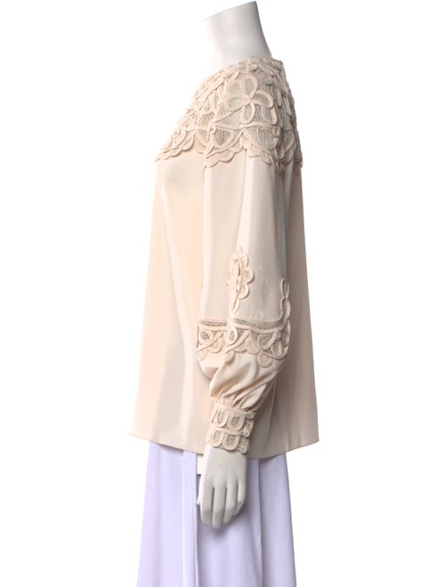 Carolina Herrera Crew Neck Long Sleeve Blouse