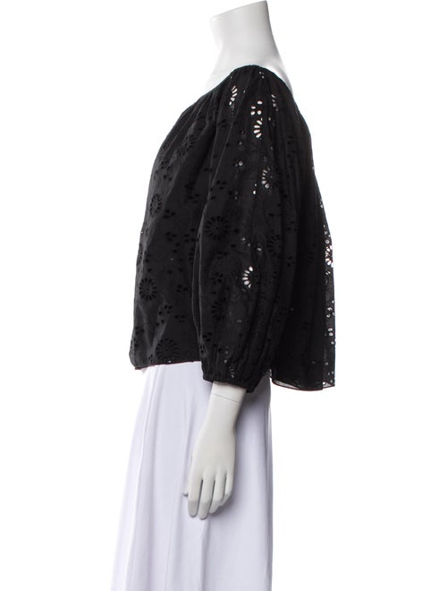 Carolina Herrera Off-The-Shoulder Three-Quarter Sleeve Blouse