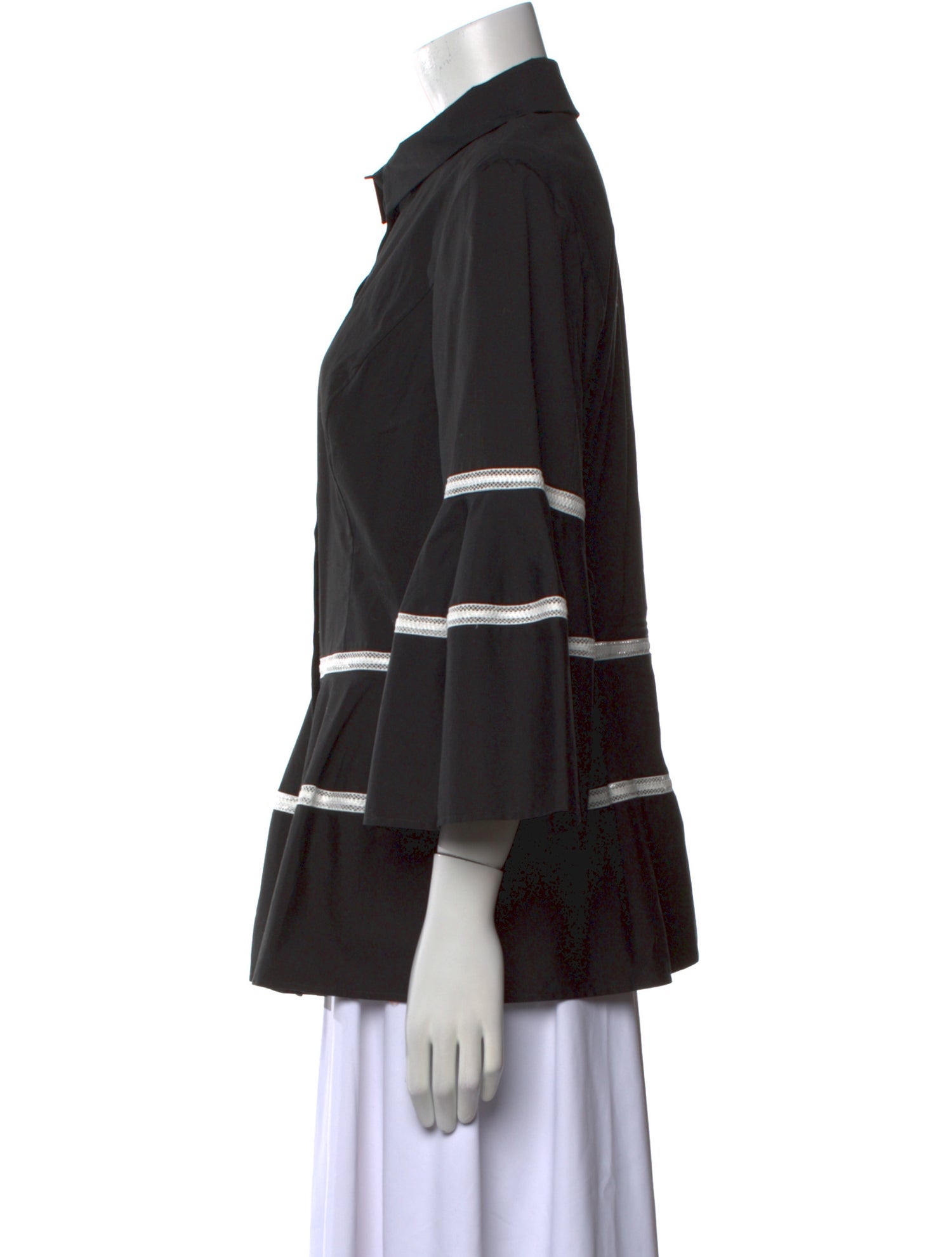 Carolina Herrera Three-Quarter Sleeve Button-Up Top