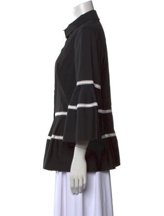 Carolina Herrera Three-Quarter Sleeve Button-Up Top