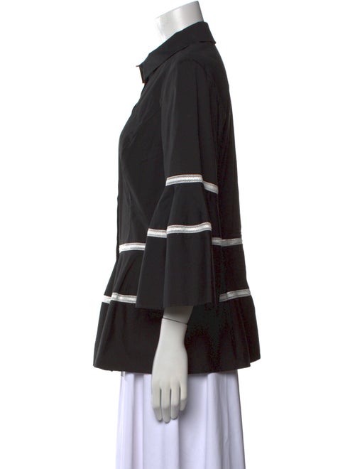 Carolina Herrera Three-Quarter Sleeve Button-Up Top