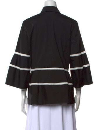 Carolina Herrera Three-Quarter Sleeve Button-Up Top
