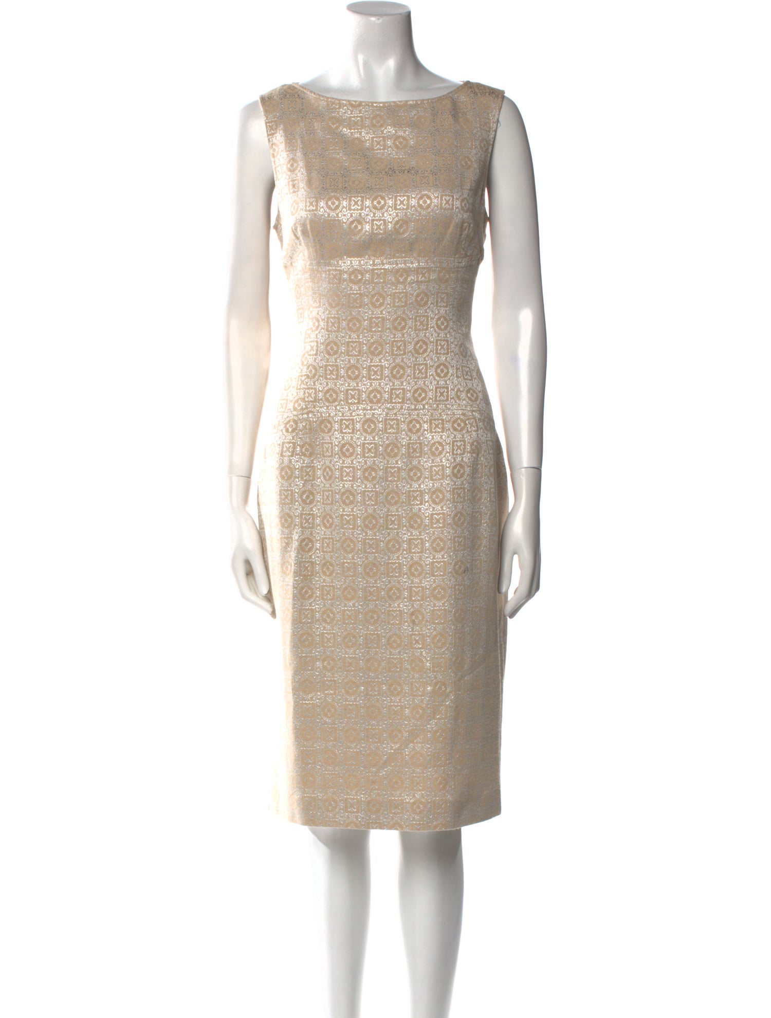 Carolina Herrera Bateau Neckline Midi Length Dress