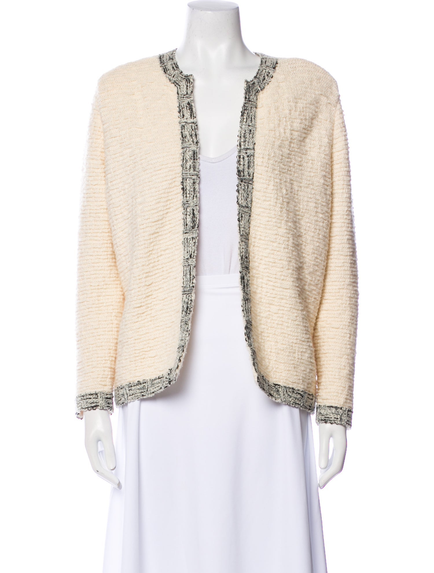 Carolina Herrera Virgin Wool Open Front Sweater