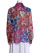 Carolina Herrera Floral Print Long Sleeve Button-Up Top
