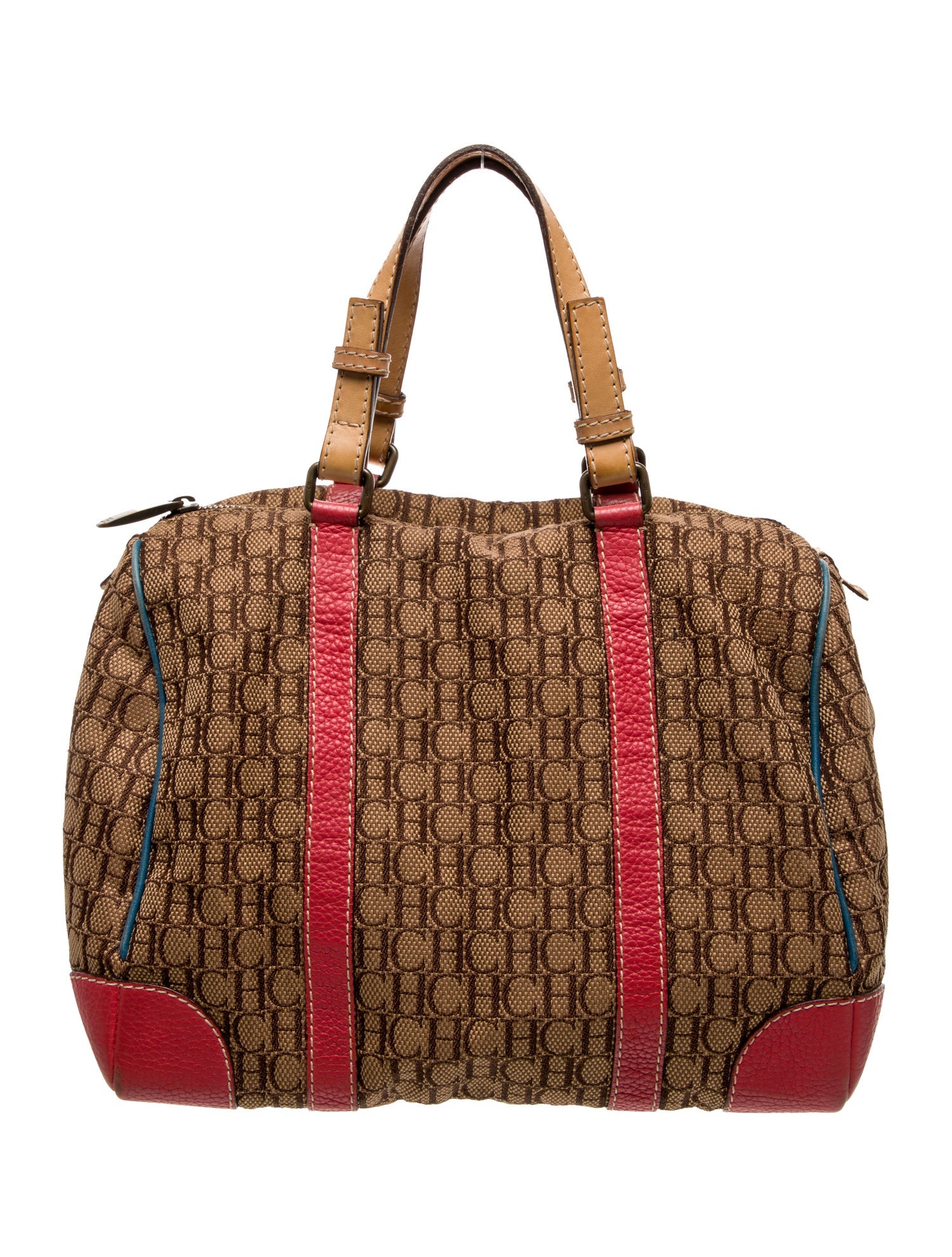 CH Carolina Herrera Canvas Top Handle Bag