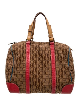 CH Carolina Herrera Canvas Top Handle Bag