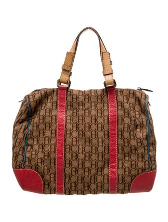 CH Carolina Herrera Canvas Top Handle Bag