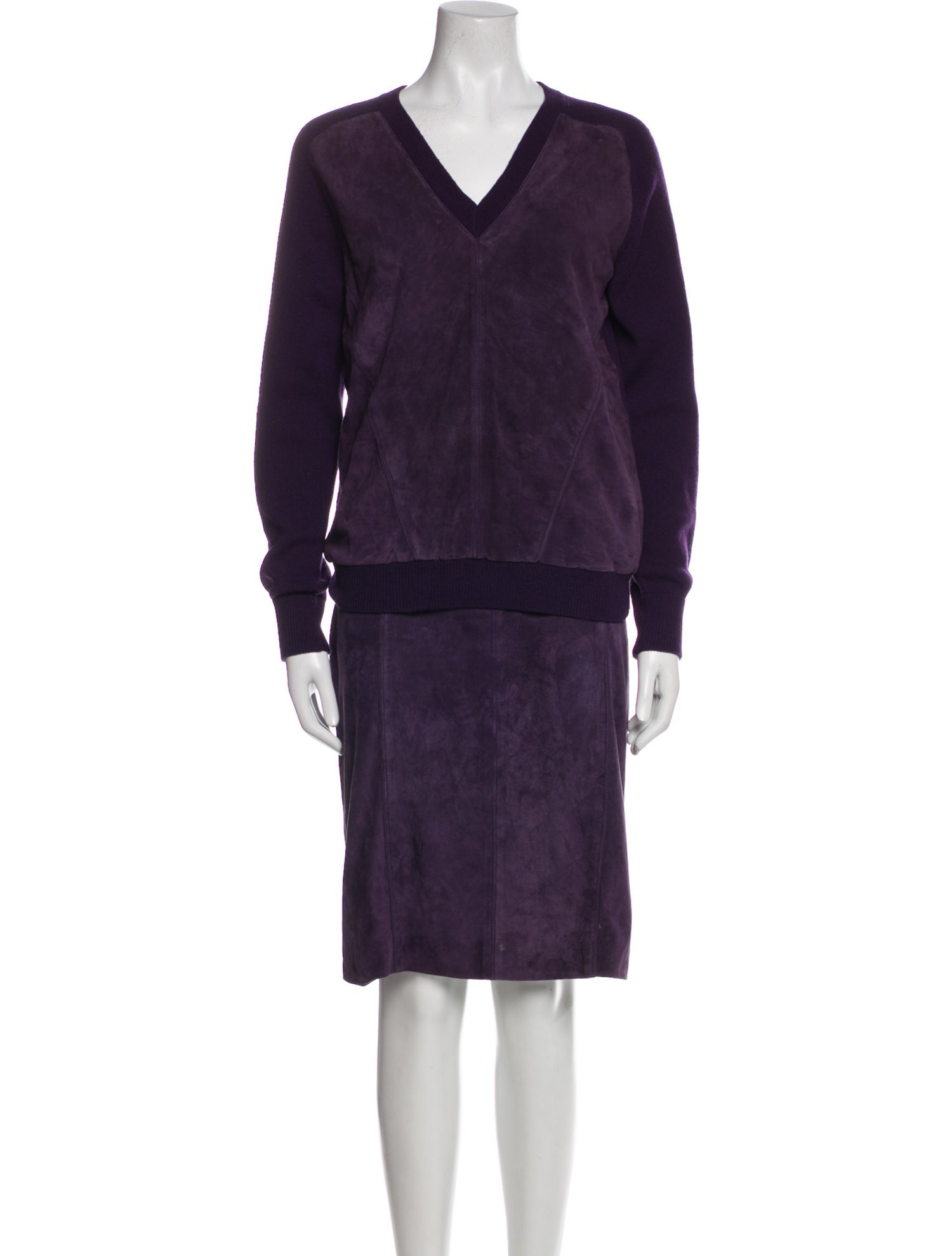 Carolina Herrera Suede Printed Dress Set