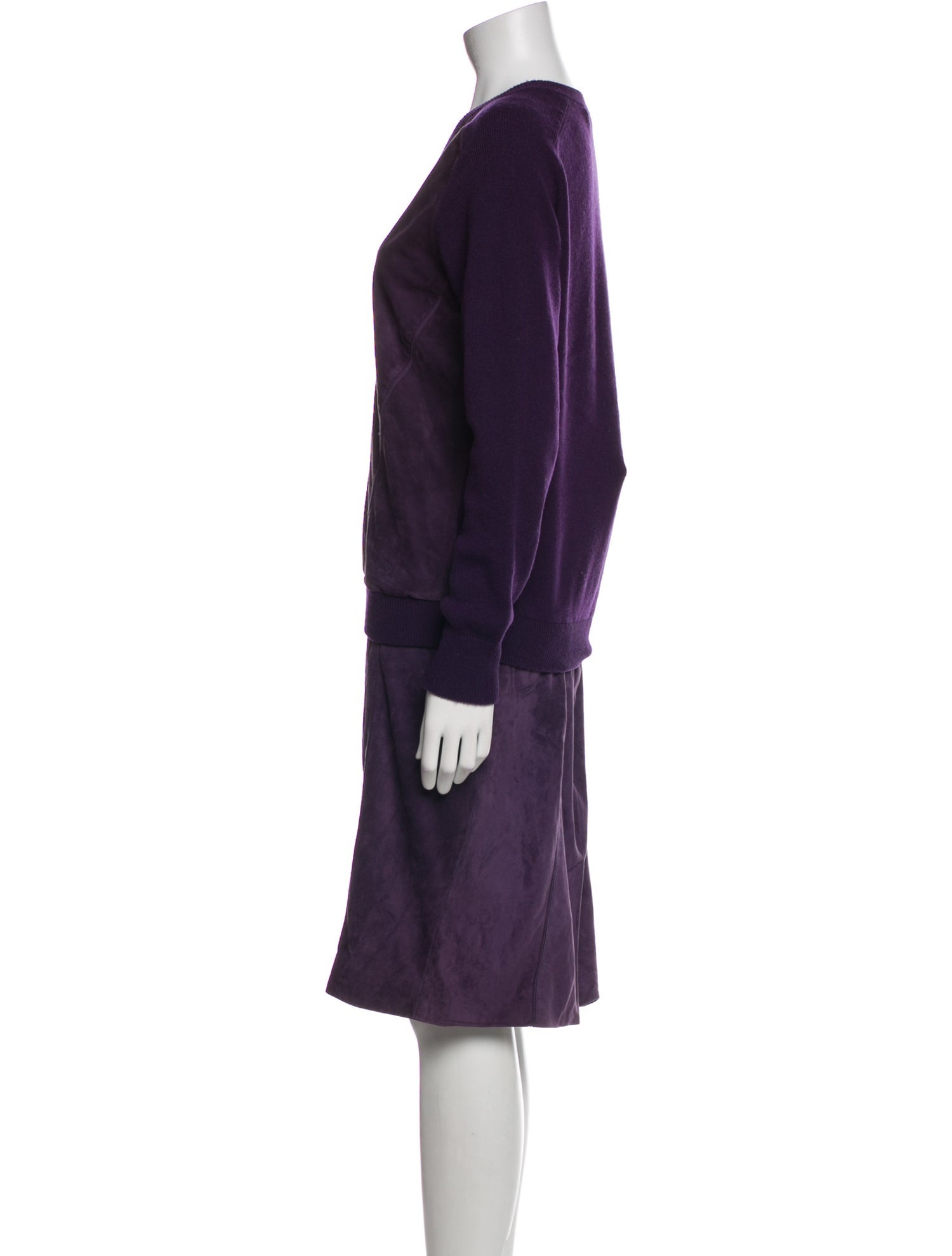 Carolina Herrera Suede Printed Dress Set