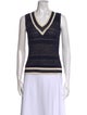 Carolina Herrera Virgin Wool Striped Top
