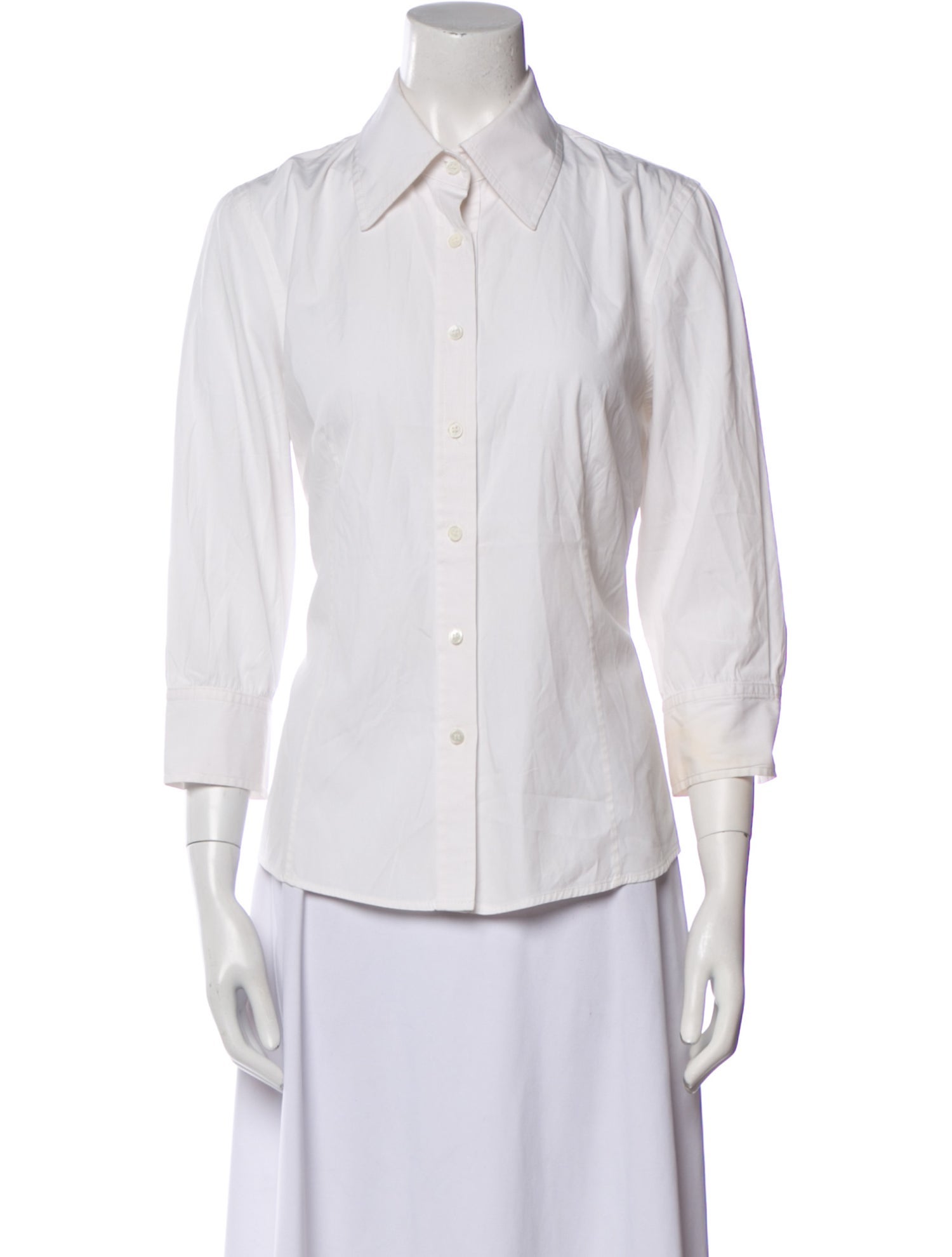 Carolina Herrera Three-Quarter Sleeve Button-Up Top