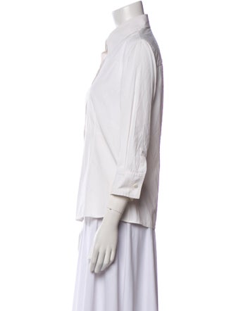 Carolina Herrera Three-Quarter Sleeve Button-Up Top