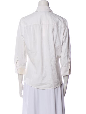 Carolina Herrera Three-Quarter Sleeve Button-Up Top