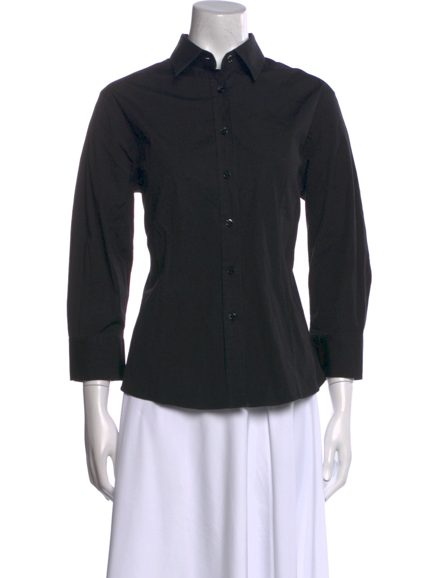 Carolina Herrera Three-Quarter Sleeve Button-Up Top