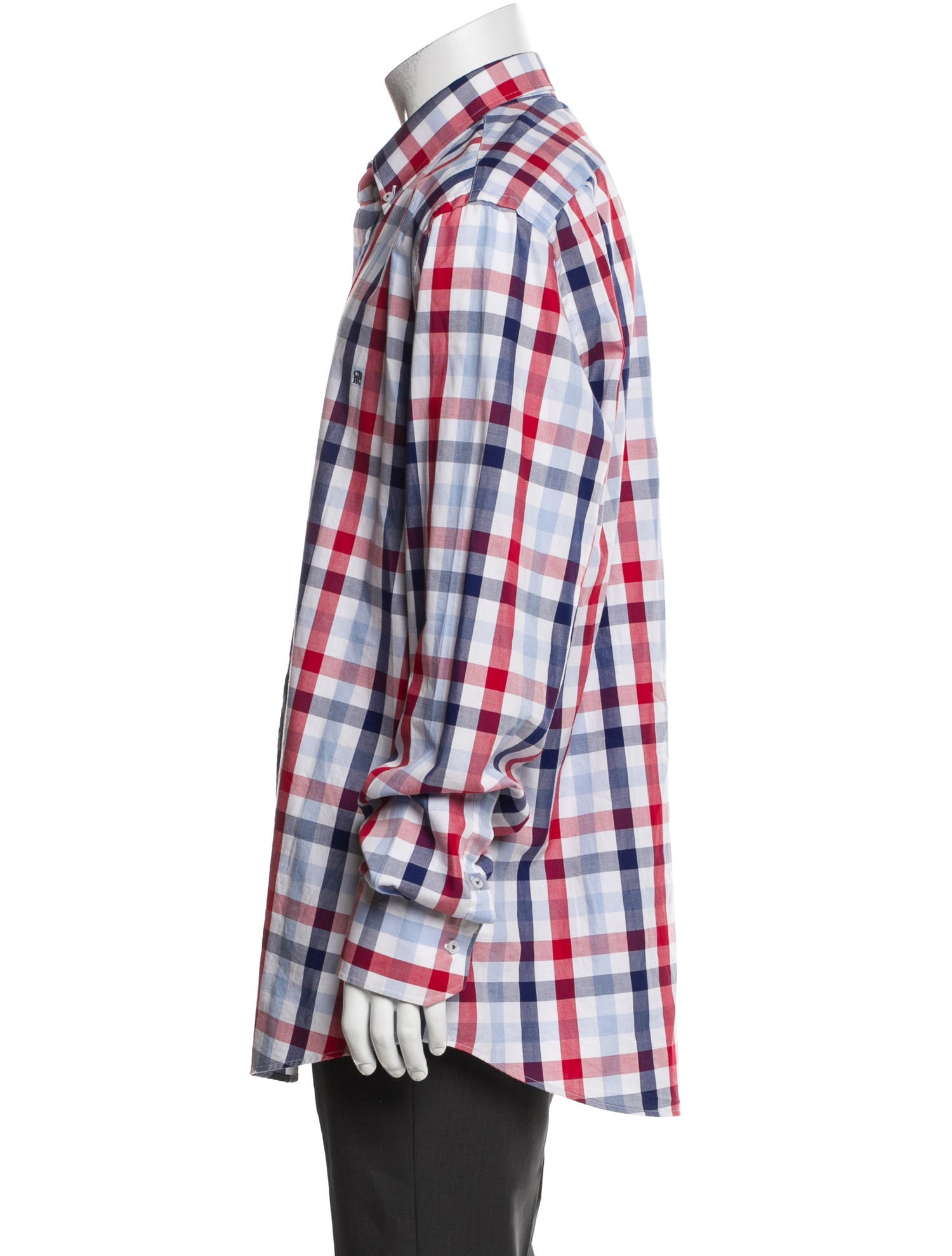 CH Carolina Herrera Plaid Print Long Sleeve Shirt
