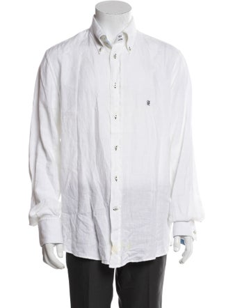 Carolina Herrera Linen Long Sleeve Dress Shirt
