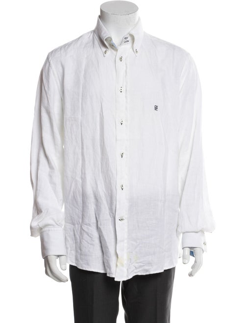 Carolina Herrera Linen Long Sleeve Dress Shirt