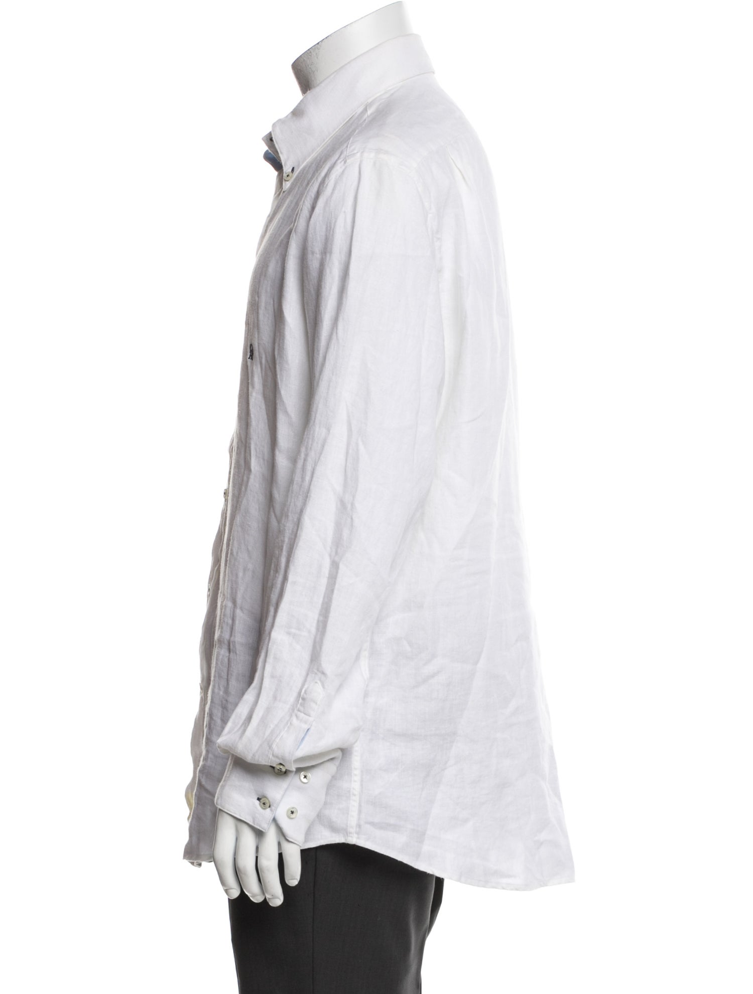 Carolina Herrera Linen Long Sleeve Dress Shirt