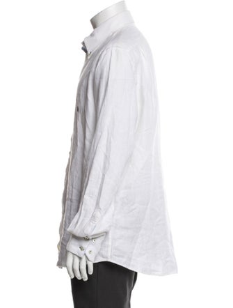 Carolina Herrera Linen Long Sleeve Dress Shirt