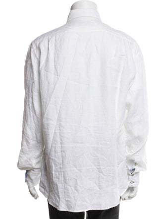 Carolina Herrera Linen Long Sleeve Dress Shirt