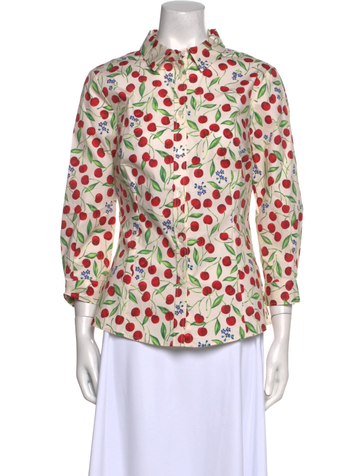 Carolina Herrera Printed Mock Neck Blouse