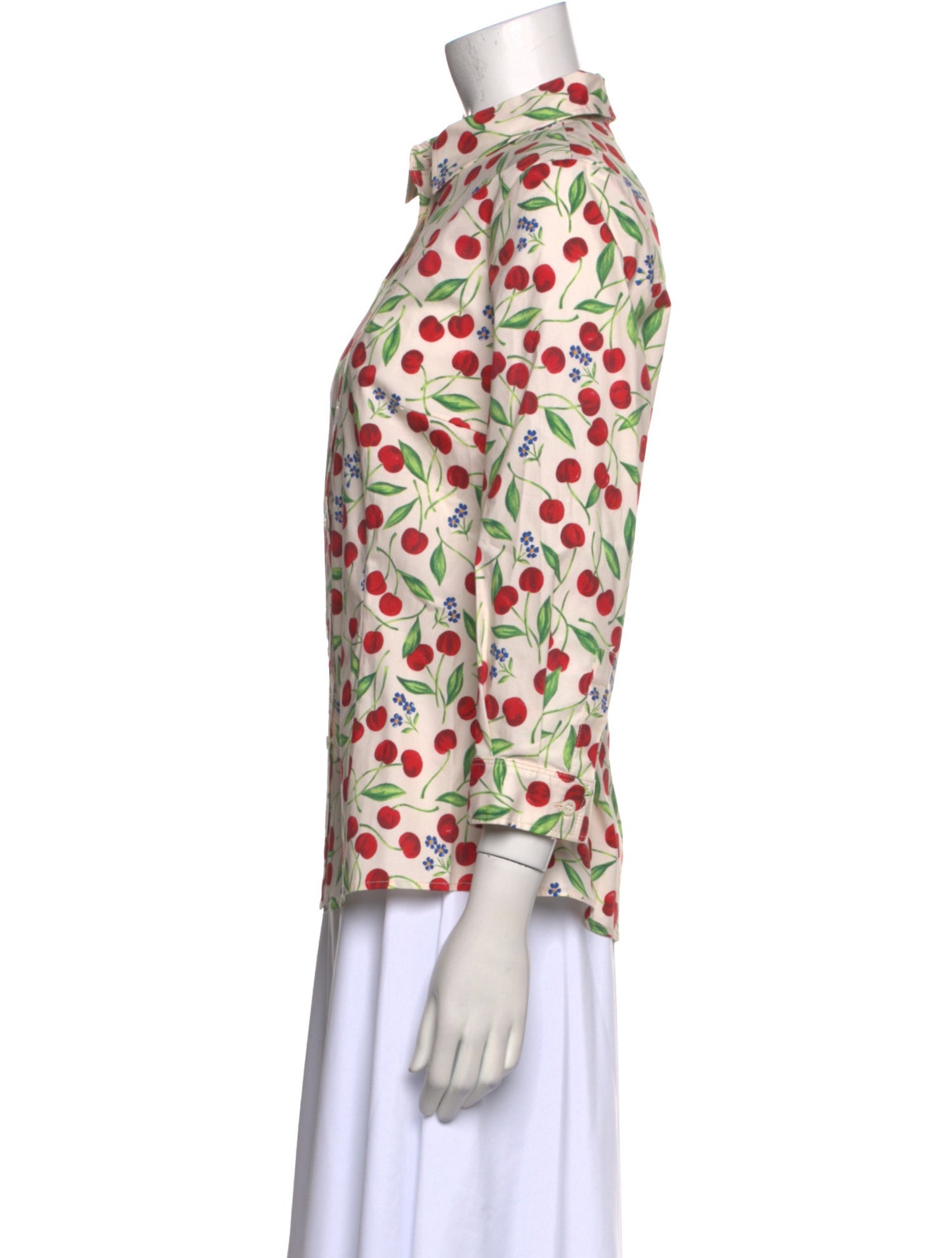 Carolina Herrera Printed Mock Neck Blouse