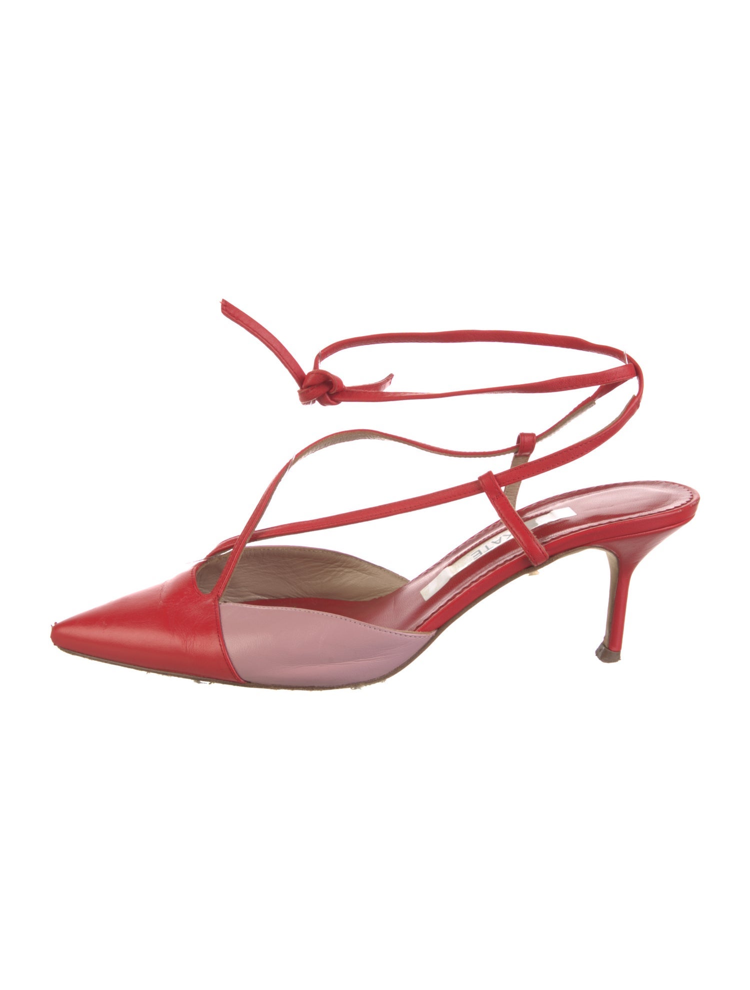 Carolina Herrera Leather Colorblock Pattern Slingback Pumps