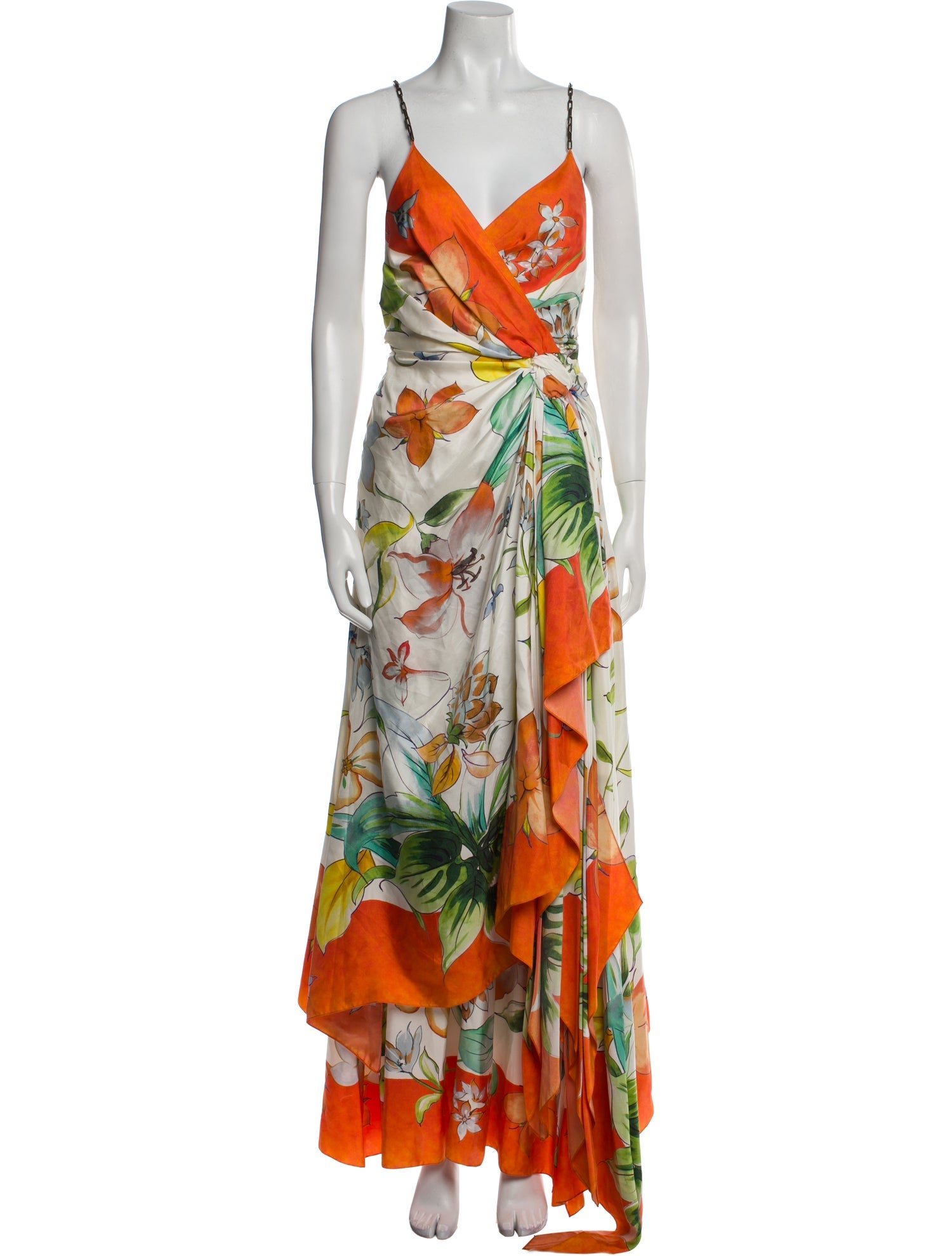 Carolina Herrera Floral Print Long Dress