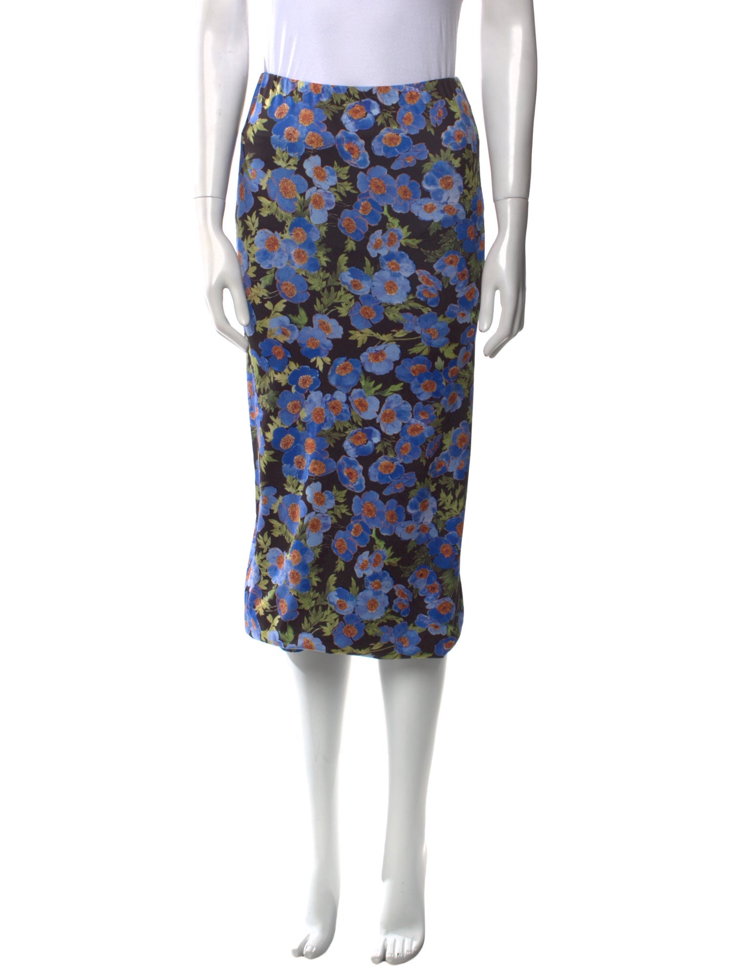 Carolina Herrera Floral Print Midi Length Skirt