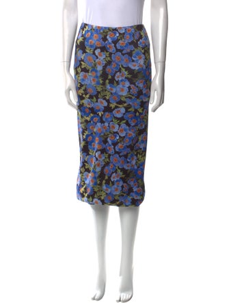 Carolina Herrera Floral Print Midi Length Skirt