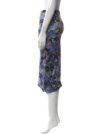 Carolina Herrera Floral Print Midi Length Skirt
