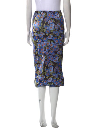 Carolina Herrera Floral Print Midi Length Skirt