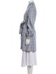 Carolina Herrera Virgin Wool Plaid Print Trench Coat