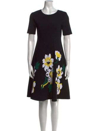 Carolina Herrera Floral Print Knee-Length Dress