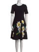 Carolina Herrera Floral Print Knee-Length Dress