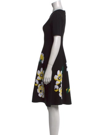 Carolina Herrera Floral Print Knee-Length Dress