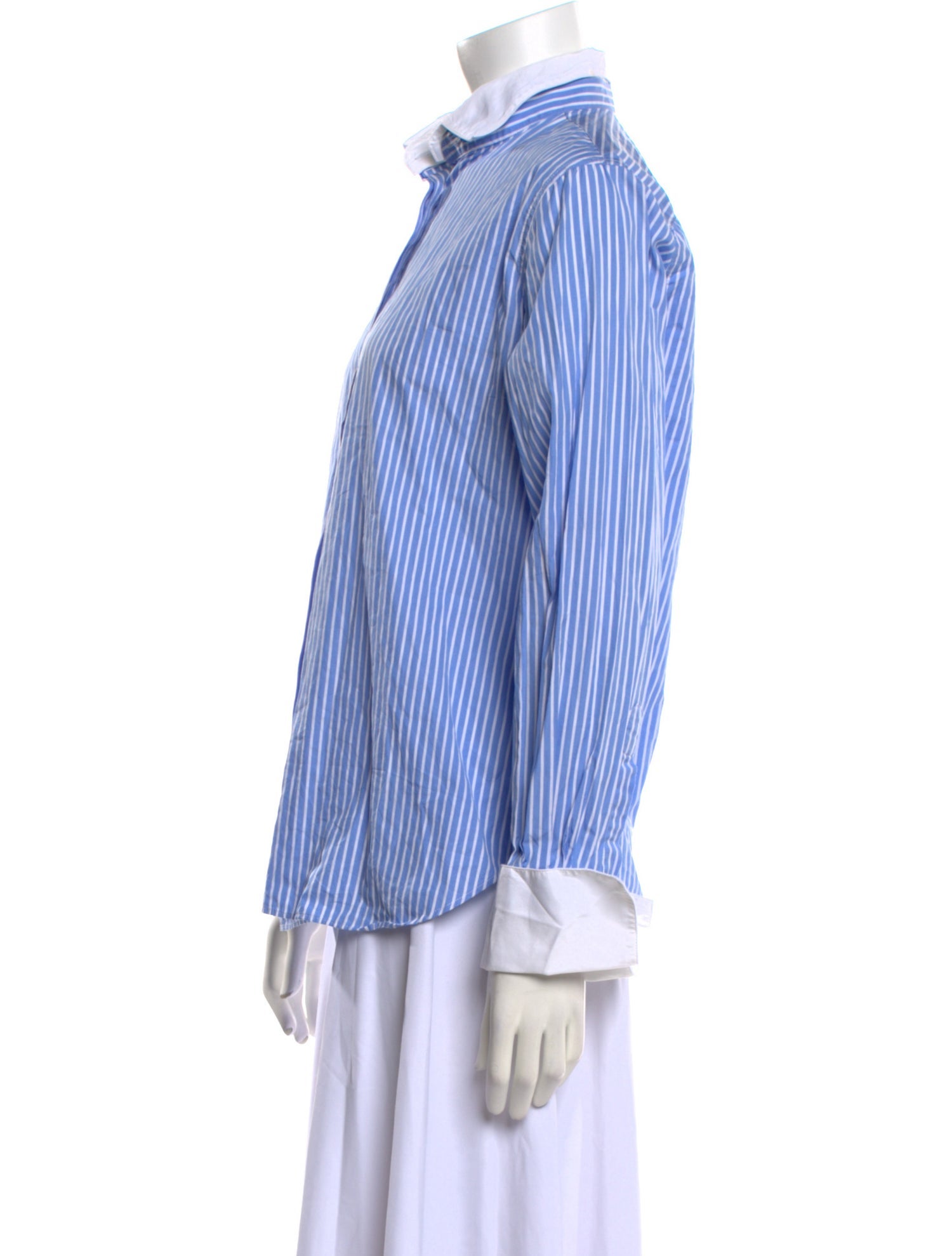 Carolina Herrera Striped Long Sleeve Button-Up Top